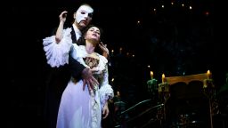 SINGAPORE - APRIL 25:  Performer Jonathan Roxmouth plays 'The Phantom' and Meghan Picerno plays 'Christine Daae' in the musical, The Phantom Of The Opera during a media preview at the Sands Theatre at Marina Bay Sands on April 25, 2019 in Singapore.  (Photo by Suhaimi Abdullah/Getty Images)