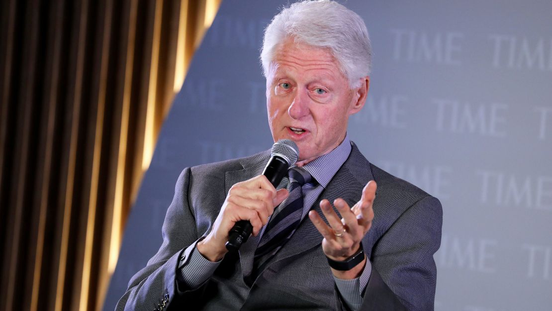 NEW YORK, NEW YORK - OCTOBER 17: Former U.S. President Bill Clinton speaks onstage during the TIME 100 Health Summit at Pier 17 on October 17, 2019 in New York City.