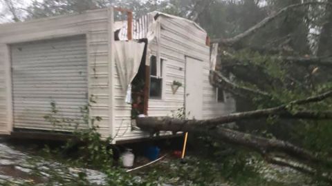 Johnette Lamborne said the storm caused damage to her home, car and storage shed in Alexander City, Alabama, on Sunday.