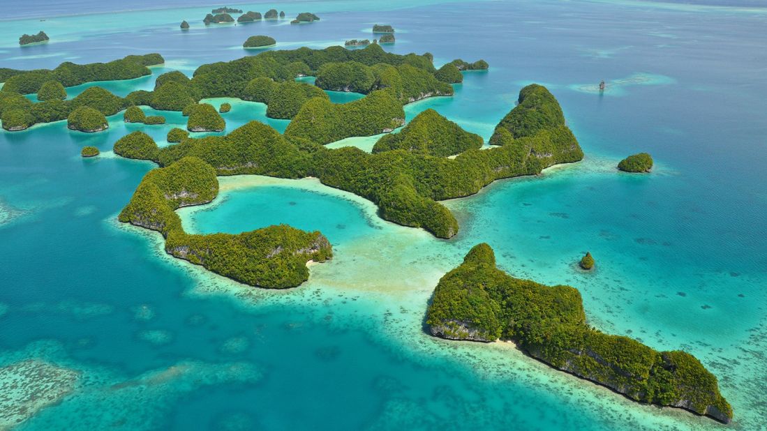 <strong>Palau, Micronesia: </strong>The aerial view is a stunner in Palau. So is the underwater scenery.
