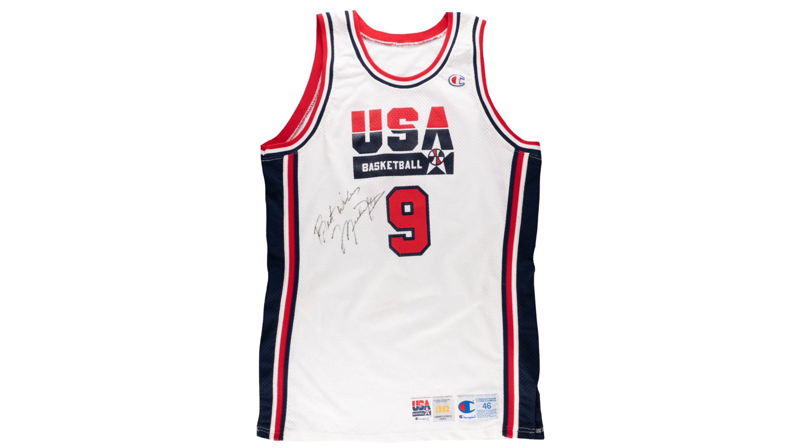 A jersey worn and signed by Michael Jordan sold for over $200,000 at auction.