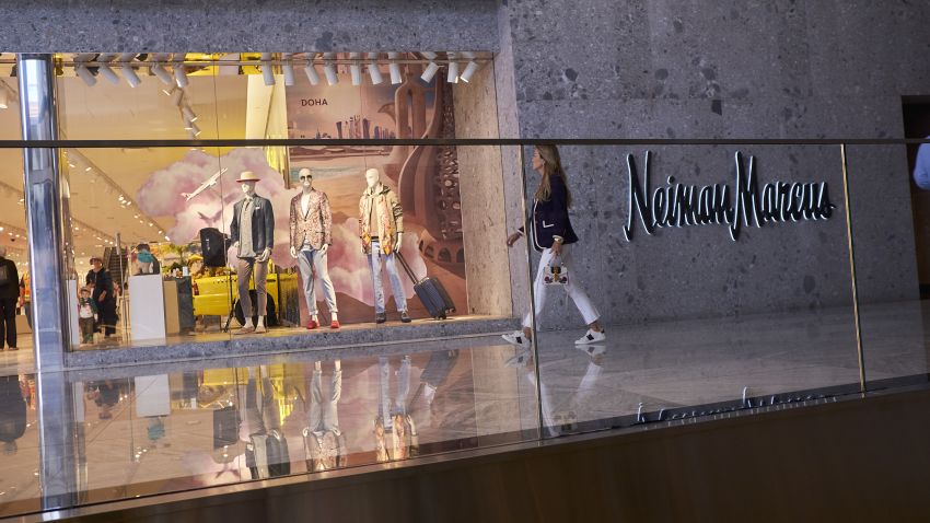 A pedestrian walks by the Neiman Marcus Group Ltd. store at Hudson Yards in New York, U.S., on Thursday, June 6, 2019. The turnover in Manhattan's shopping scene underscores the extent of the duress that the retail industry is going through in the age of Amazon. At the same time, it highlights the enduring lure of Manhattan, the nation's most prestigious place to sell fashion and luxury goods. Photographer: John Taggart/Bloomberg via Getty Images