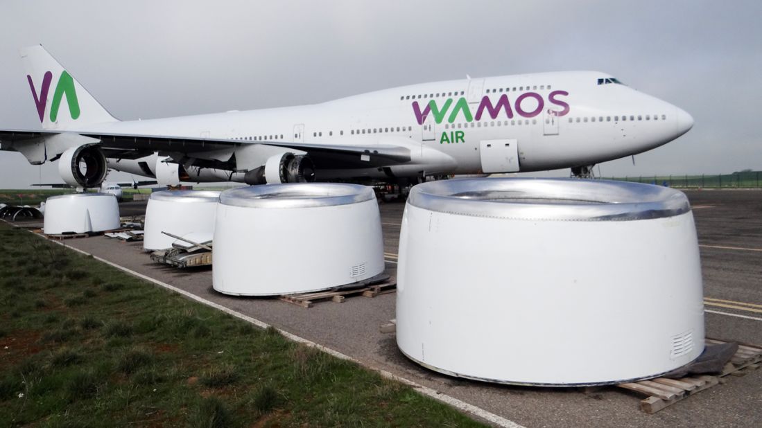 <strong>Wamos Air:</strong> This Boeing 747 was being dismantled at the time of CNN Travel's visit. 