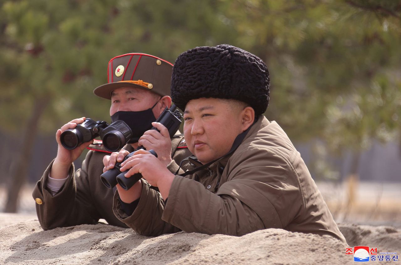 Kim is seen in this undated photo released by the Korean Central News Agency in March 2020.