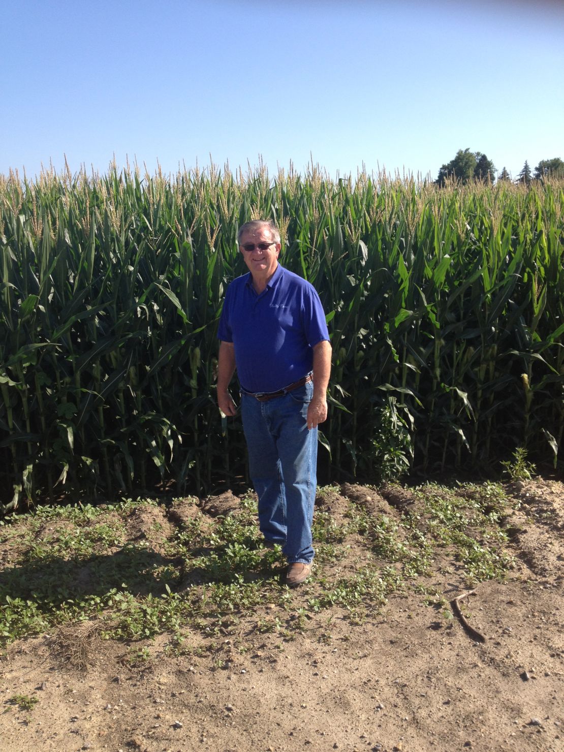 Dan Kelley on his farm near Normal, Illinois.