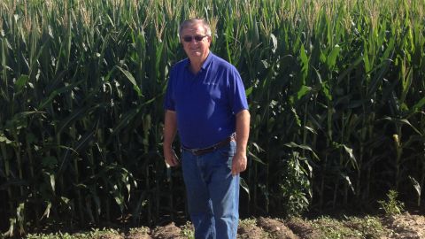 Dan Kelley on his farm near Normal, Illinois.