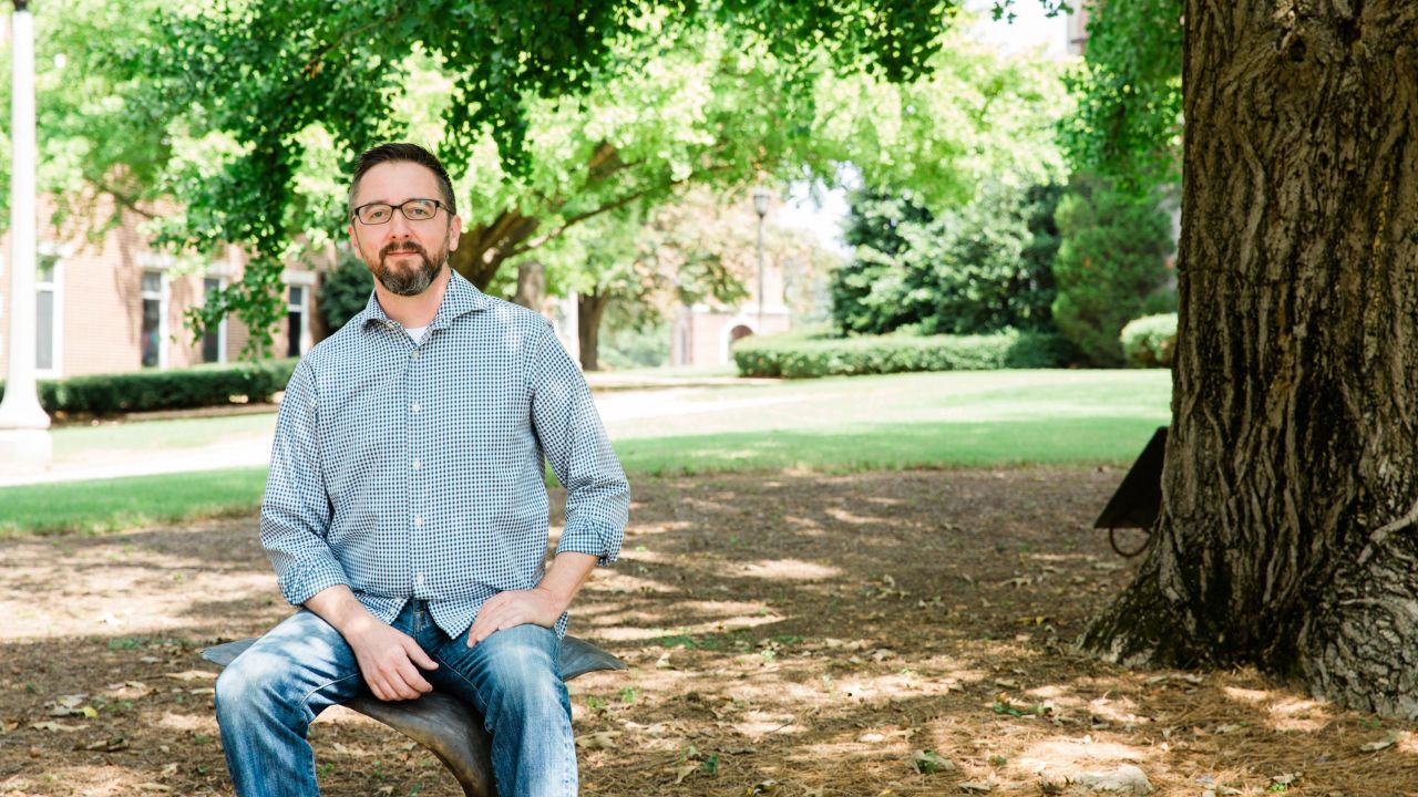 Scott Pierce outside Birmingham-Southern College 