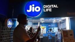 Reliance Jio store in Kolkata, India, 12 October, 2019. Reliance Jio has come up with a new offer, wherein it is offering them with 30 minutes of free IUC (Interconnect Usage Charge) talk time according to Indian media report.