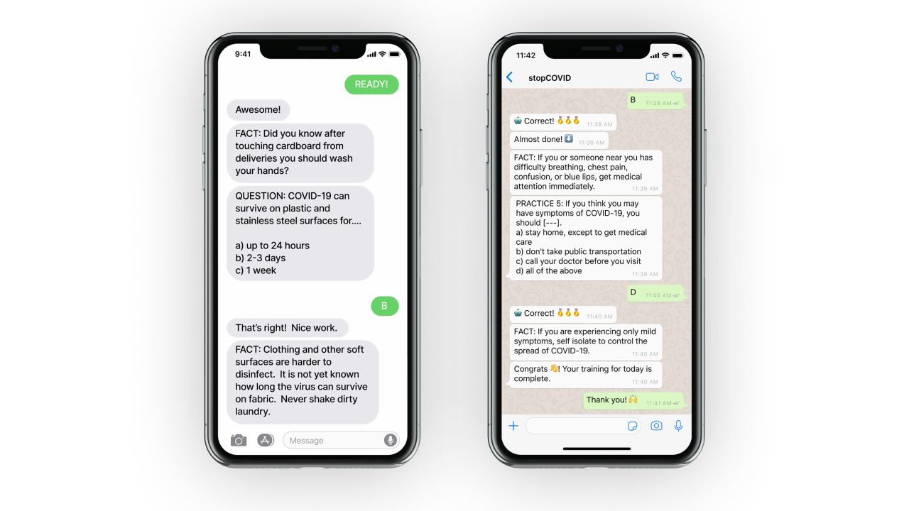 StopCovid's training contains eight "drills" in total; workers will receive one daily until all are completed. Results are viewable by managers.