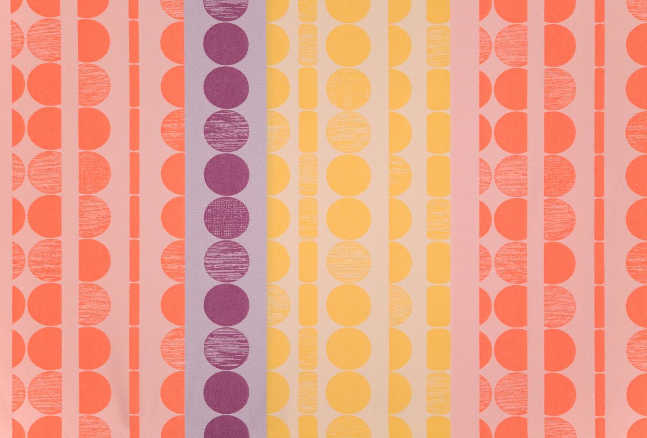 Adler Schnee's vibrant polyester textile "Fission Chips," 2012.