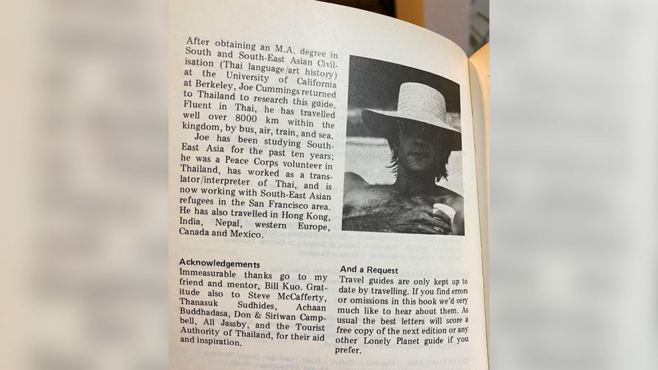Joe Cummings' original Lonely Planet biography page. 