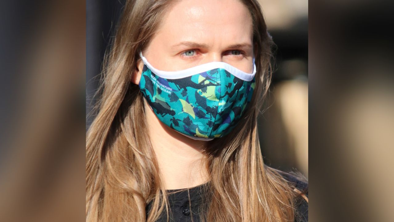 The face masks come in adult and children's sizes with a range of ocean themes.