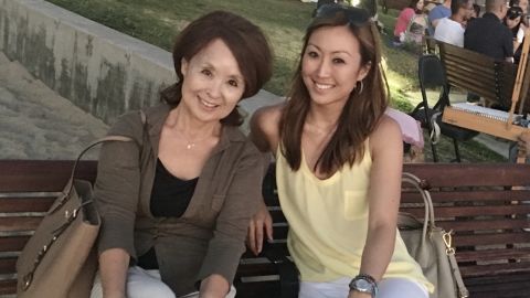 Amara Walker with her mom.