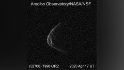 Range-Doppler radar image of asteroid 1998 OR2.