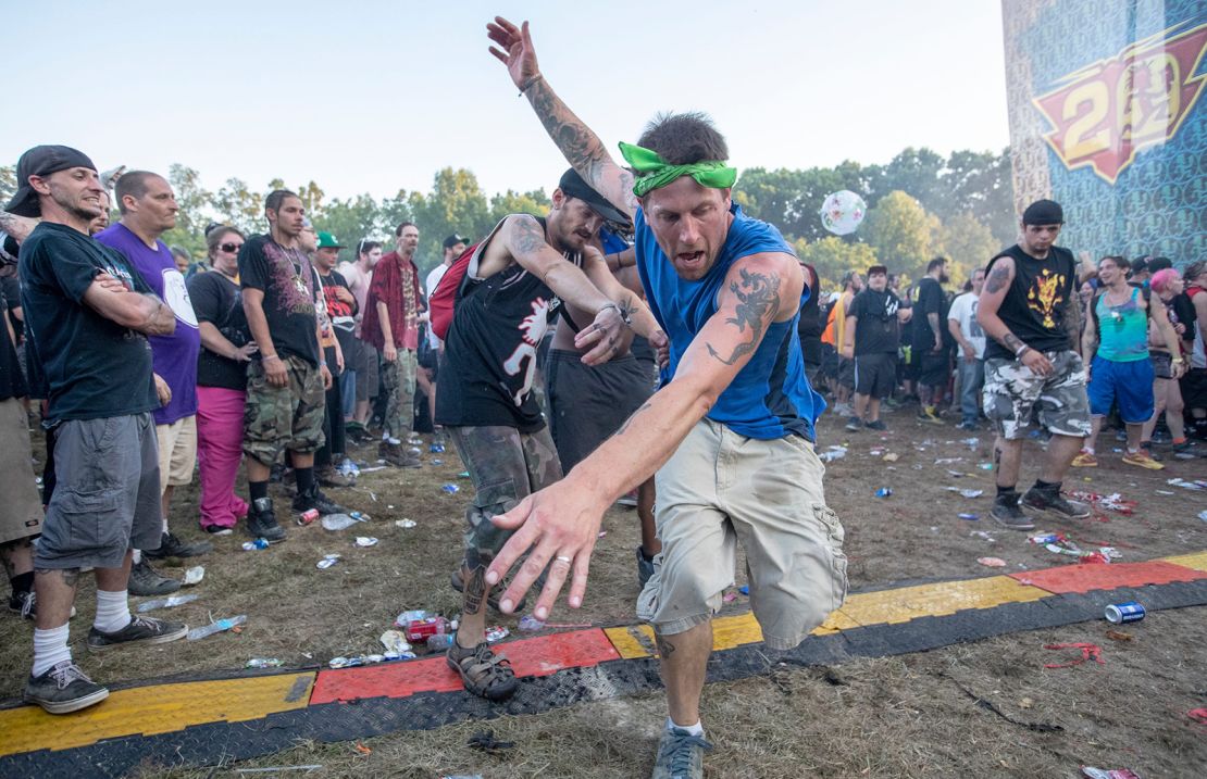 Mosh pit action during the Gathering of the Juggalos in 2019. 