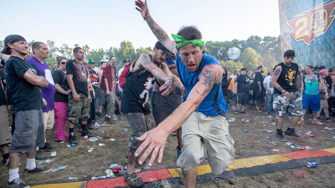 Mosh pit action during the Gathering of the Juggalos in 2019. 