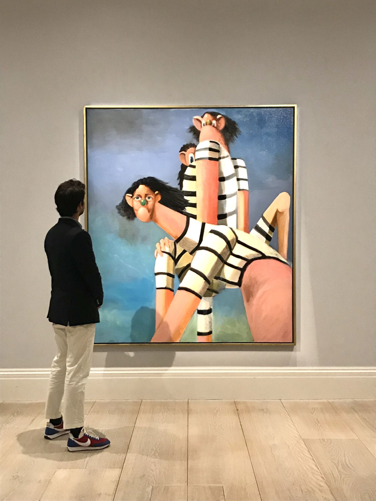 George Condo's "Antipodal Reunion" became the most expensive painting ever to sell at an online auction at Sotheby's.