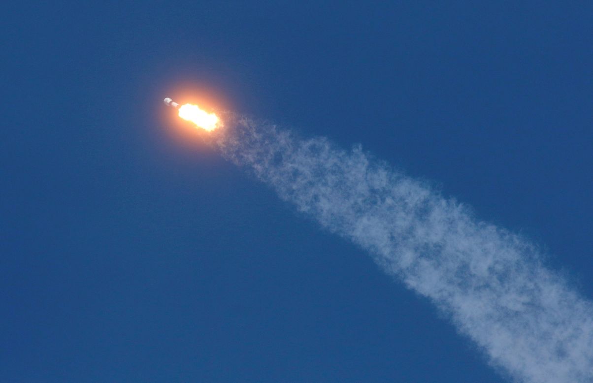 A SpaceX Falcon 9 rocket lifts off from the Kennedy Space Center in Florida on Wednesday, April 22. Elon Musk's space venture <a href="https://www.cnn.com/2020/04/22/tech/spacex-starlink-satellite-launch-scn/index.html" target="_blank">launched another batch of its Internet-beaming satellites into Earth's orbit Wednesday,</a> continuing the company's push to create a multibillion-dollar telecom business.