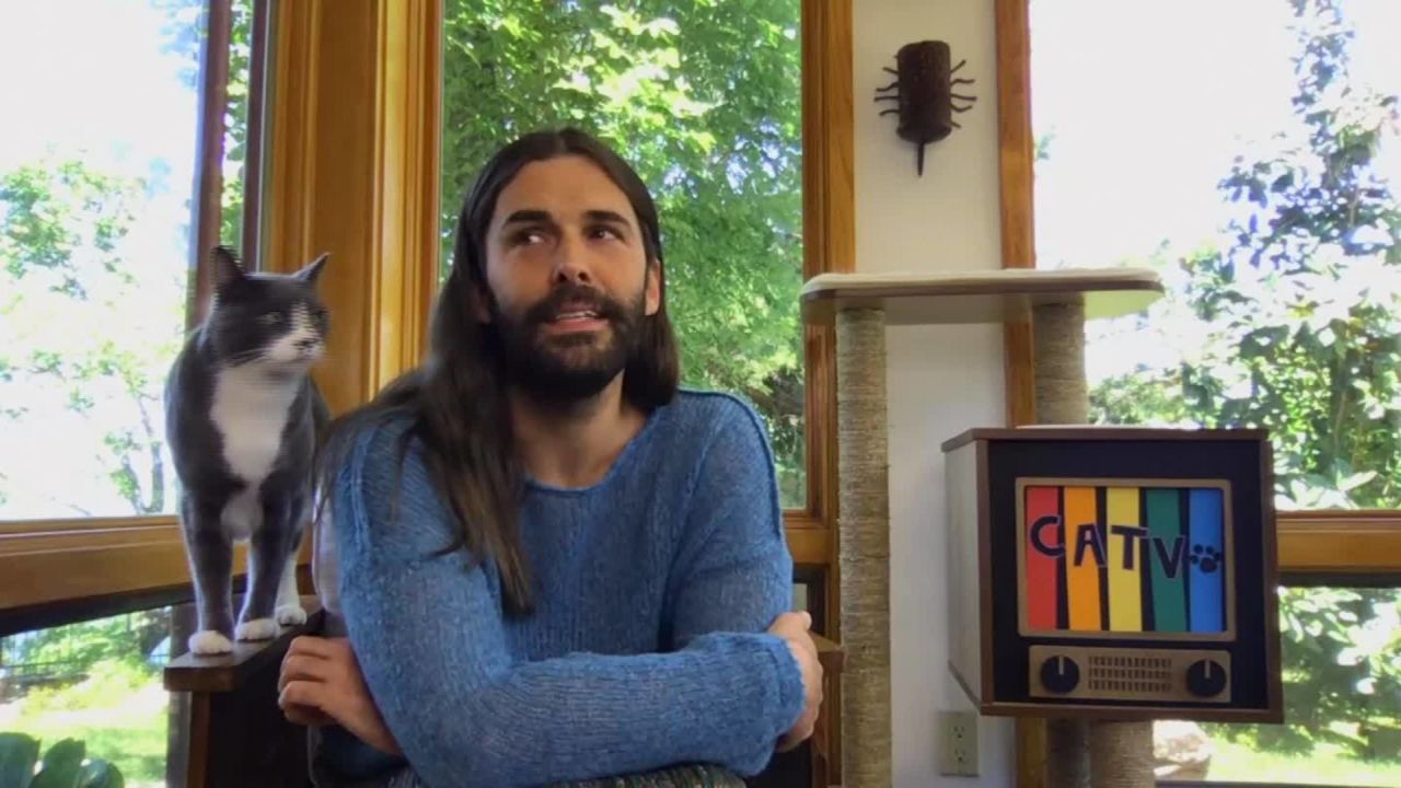 "Queer Eye" star Jonathan Van Ness and his cat.
