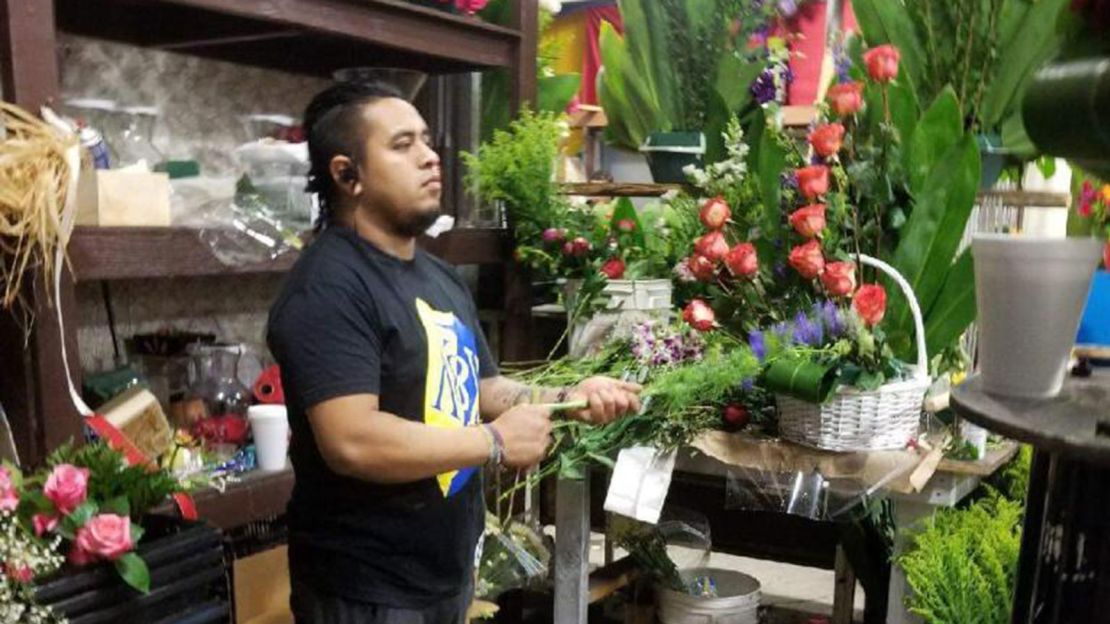 Geovanny Gomez used to design and assemble floral arrangements at the Los Angeles Flower District.