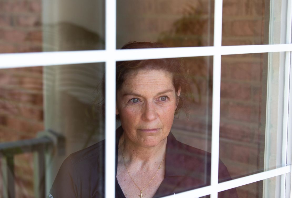 Maatje Benassi at her home on Wednesday, April 22. She said the experience is "like waking up from a bad dream going into a nightmare day after day." (Heather Fulbright / CNN)