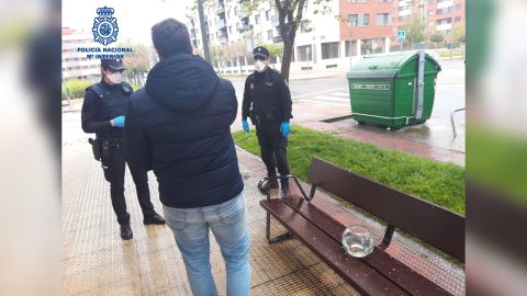 The national police in Spain published a photo of a citizen who was fined for walking his fish.