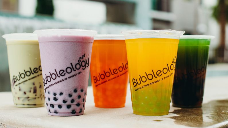 <strong>Bubble tea goes mainstream: </strong>With its rainbow-colored logo and lab coat-wearing staff, Bubbleology turned bubble tea into a fashionable lifestyle drink in the UK. 