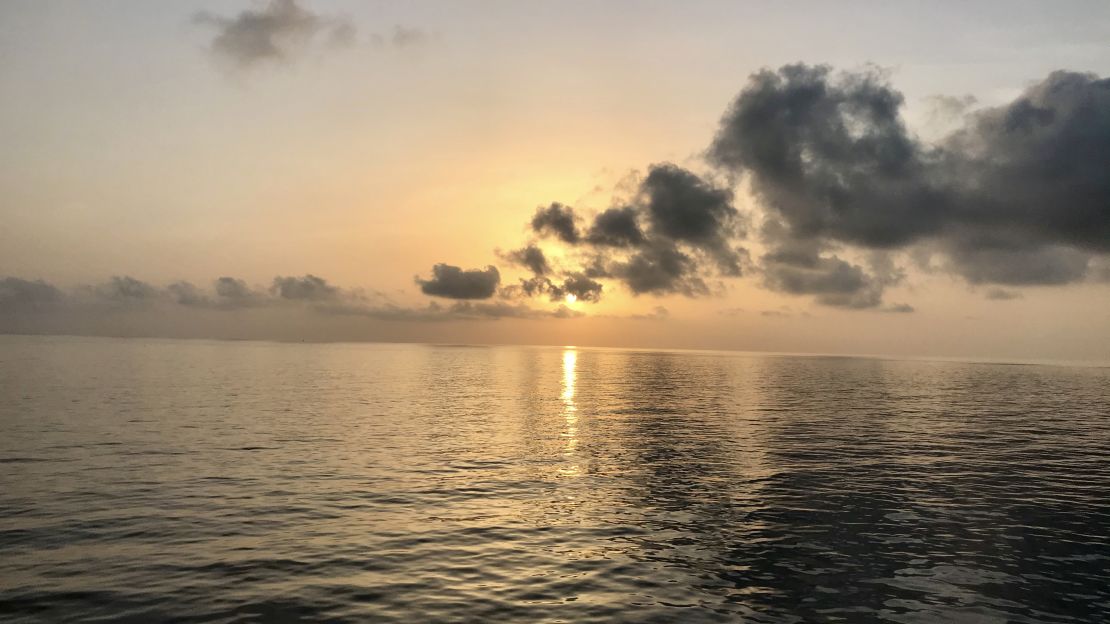 The ship's passengers saw many sunsets from the deck.