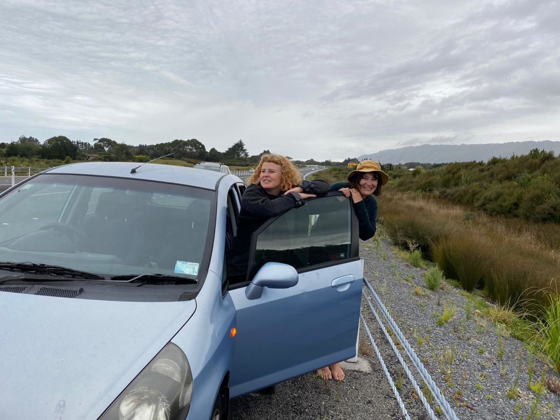 The author and a friend in the Wellington region, before New Zealand's nationwide lockdown. 