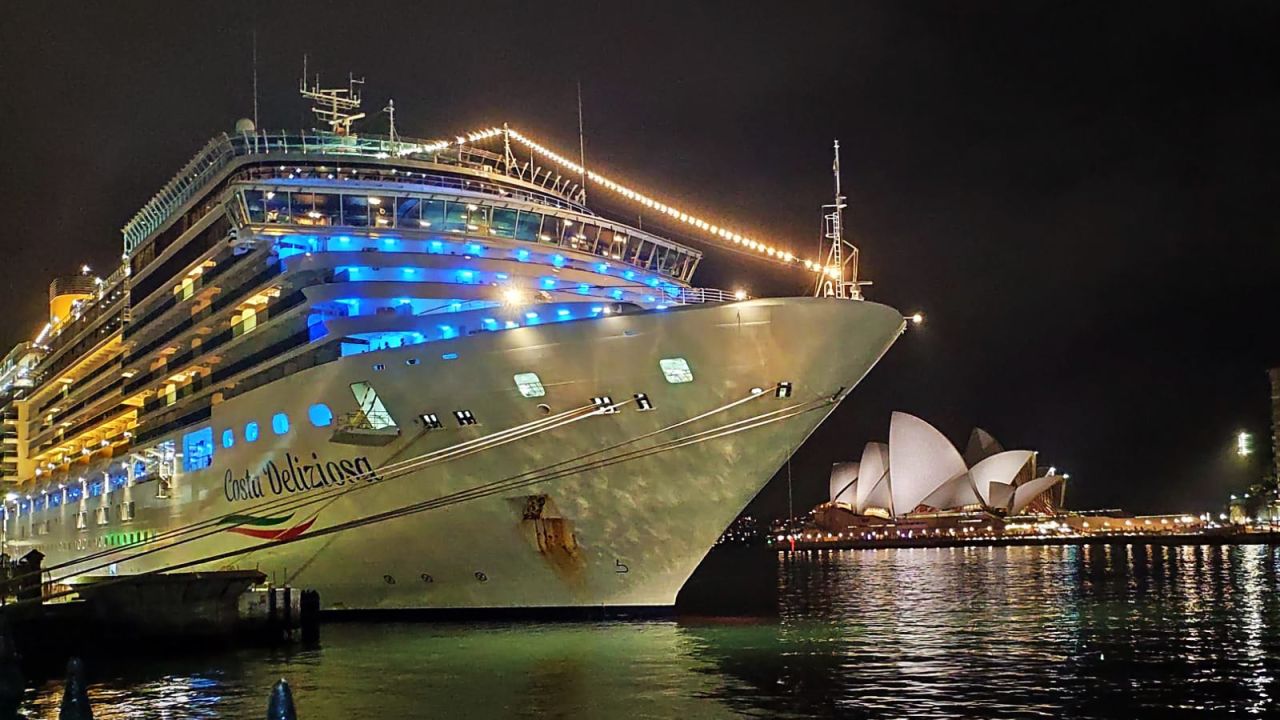 The Costa Deliziosa docked in Sydney, one of its last ports of call.