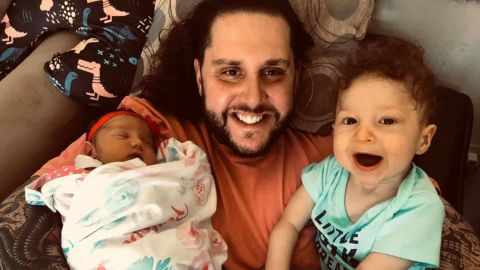 Jonathan Coelho with his daughter Penelope and son Braedyn 