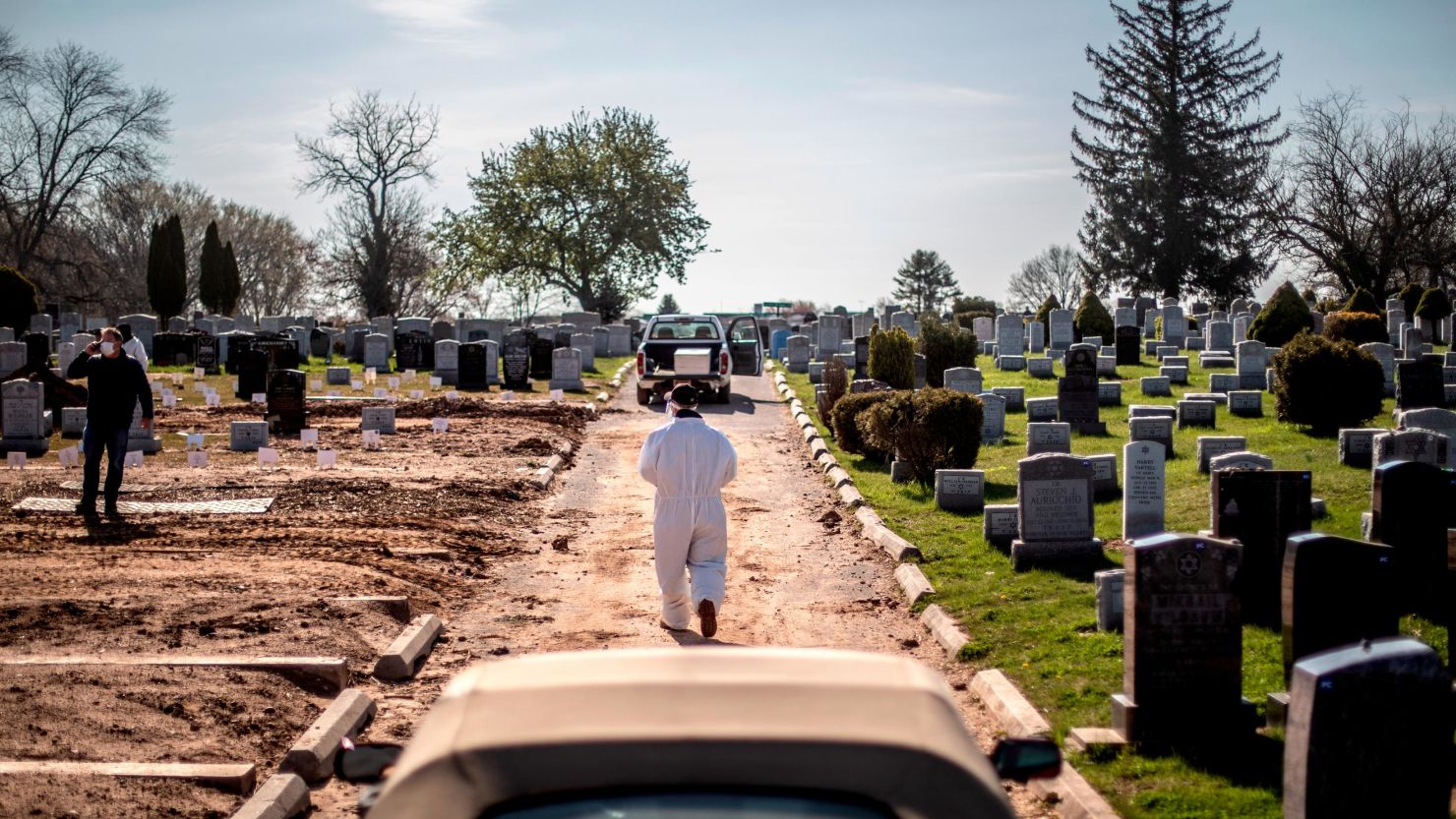A cemetery in the Staten Island borough of New York, April 2020. 