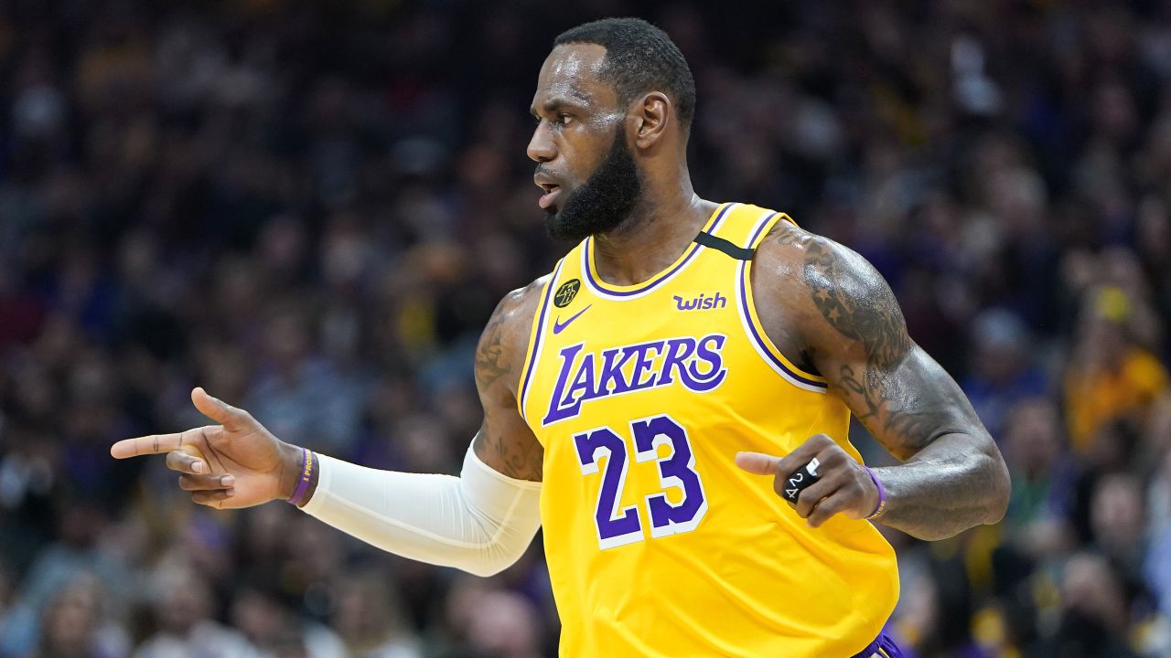 SACRAMENTO, CALIFORNIA - FEBRUARY 01: LeBron James #23 of the Los Angeles Lakers reacts after his team scored against the Sacramento Kings during the first half of an NBA basketball game at Golden 1 Center on February 01, 2020 in Sacramento, California. NOTE TO USER: User expressly acknowledges and agrees that, by downloading and or using this photograph, User is consenting to the terms and conditions of the Getty Images License Agreement. (Photo by Thearon W. Henderson/Getty Images)