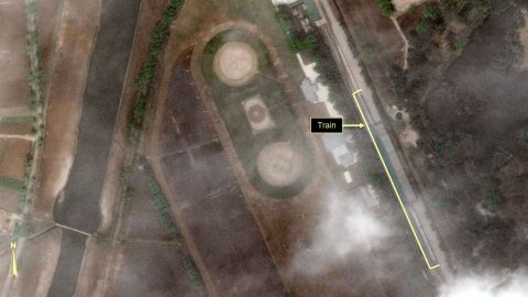Satellite images show what may be the train belonging to the leader of North Korea, Kim Jong Un.