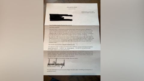 The letter sent to stimulus payment recepients.