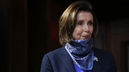 House Speaker Nancy Pelosi of Calif., arrives to speak with reporters after the Senate approved a nearly $500 billion coronavirus aid bill, Tuesday, April 21, 2020, on Capitol Hill in Washington. (AP Photo/Patrick Semansky)