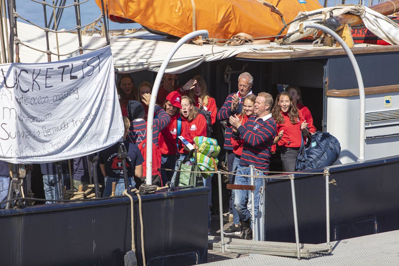The group reached the Netherlands after sailing across the Atlantic on Sunday, April 26.