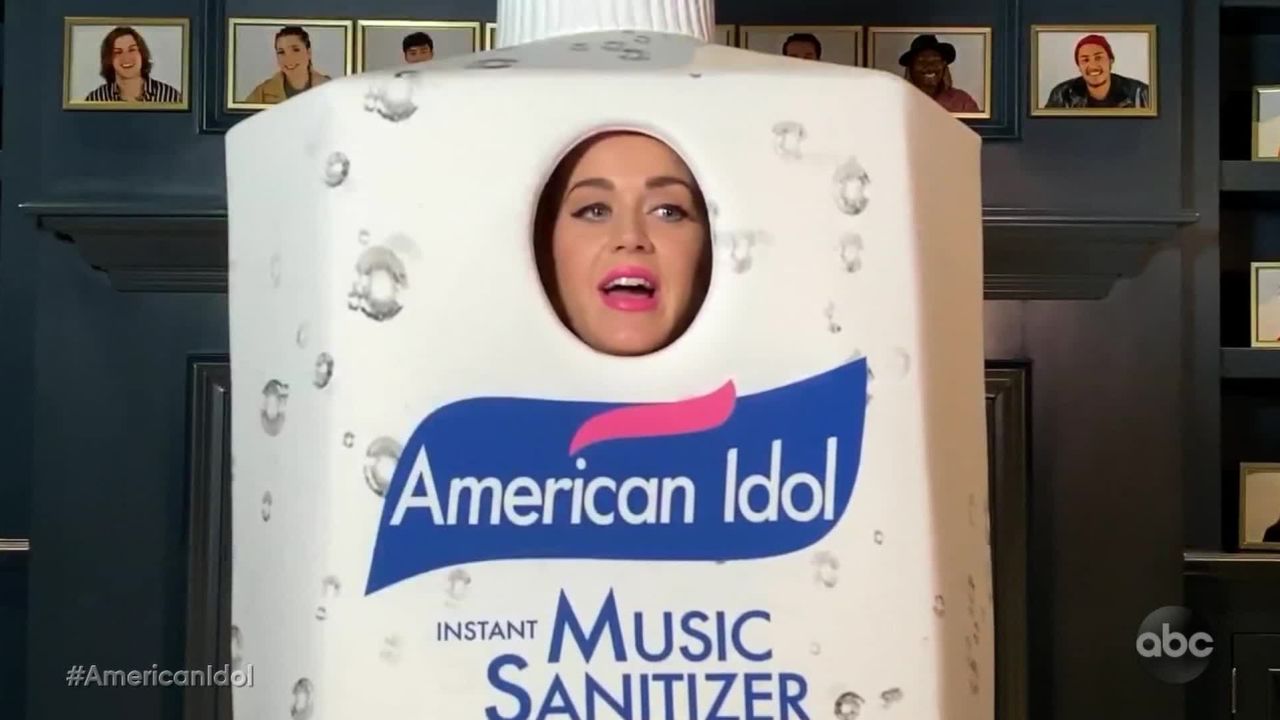 Katy Perry judges "American Idol" from home. 