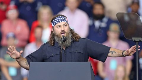 TV personality and businessman, Willie Robertson, speaks during U.S. President Donald Trump's "Keep America Great" rally at the Monroe Civic Center on November 6, 2019, in Monroe, Louisiana. 