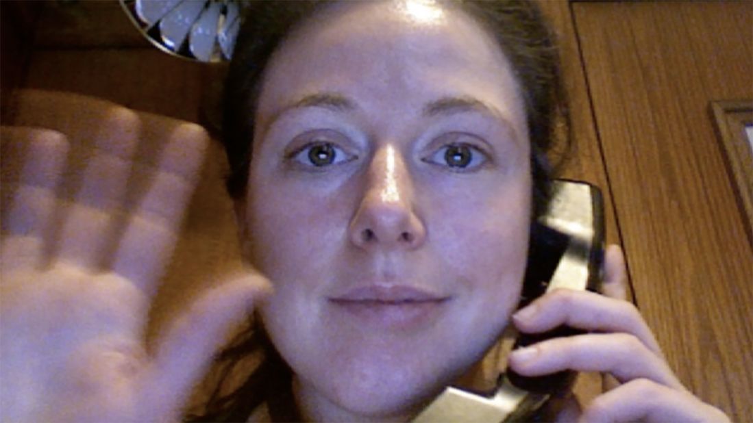 <strong>Google Hangout, 2009:</strong> O'Hare made video calls back home as she scrambled to get new flights at the busiest time of the year. 