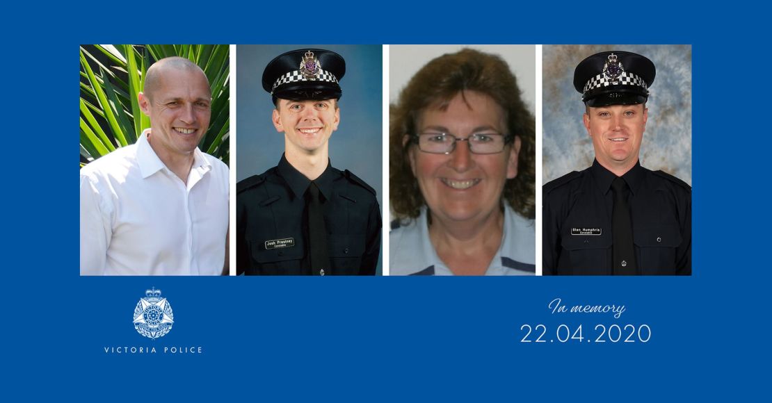 The four Victoria police officers who died from a crash on the Eastern Freeway on April 22.