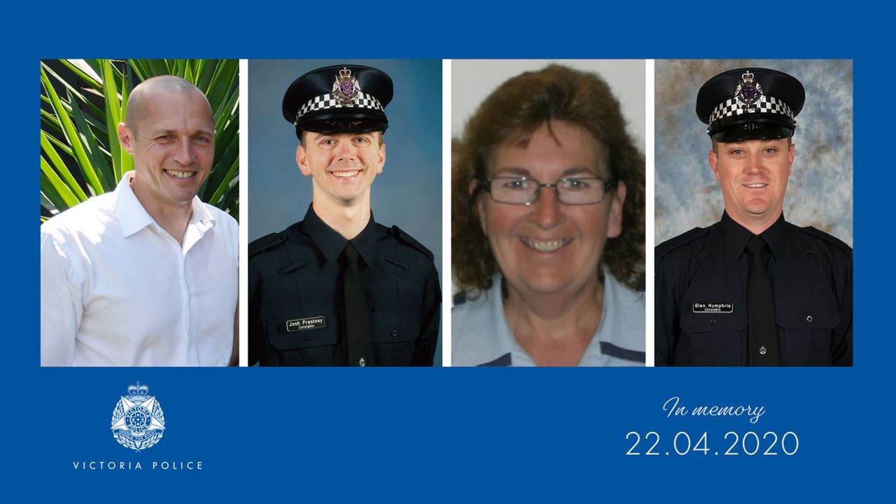 The four Victoria police officers who died from a crash on the Eastern Freeway on April 22.