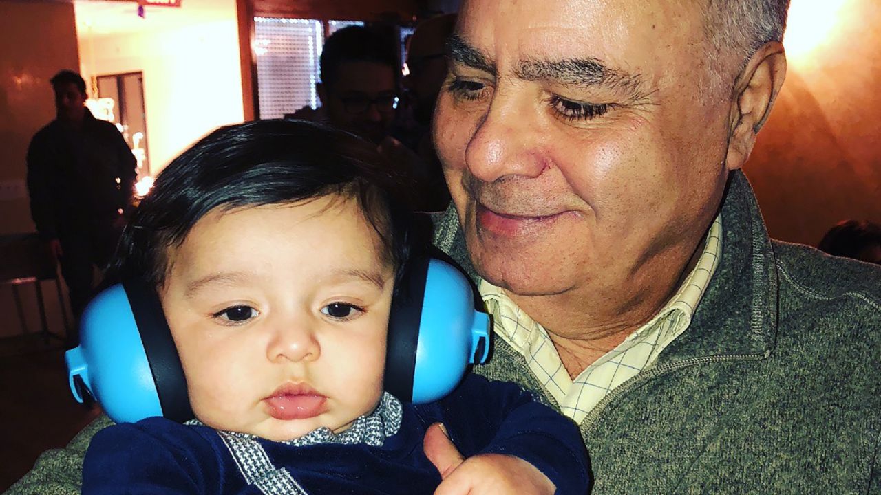 Gireesh Kumar Suri (right) with his grandson Remy S. Sahni.