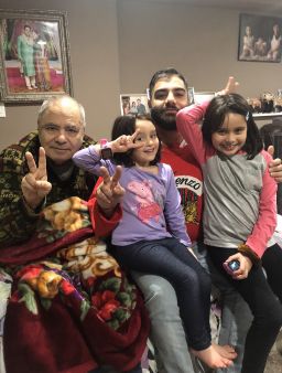 Gireesh Kumar Suri, his son, Himanshu, and his granddaughters, Zoe S. Sahni and Aria V. Sahni.