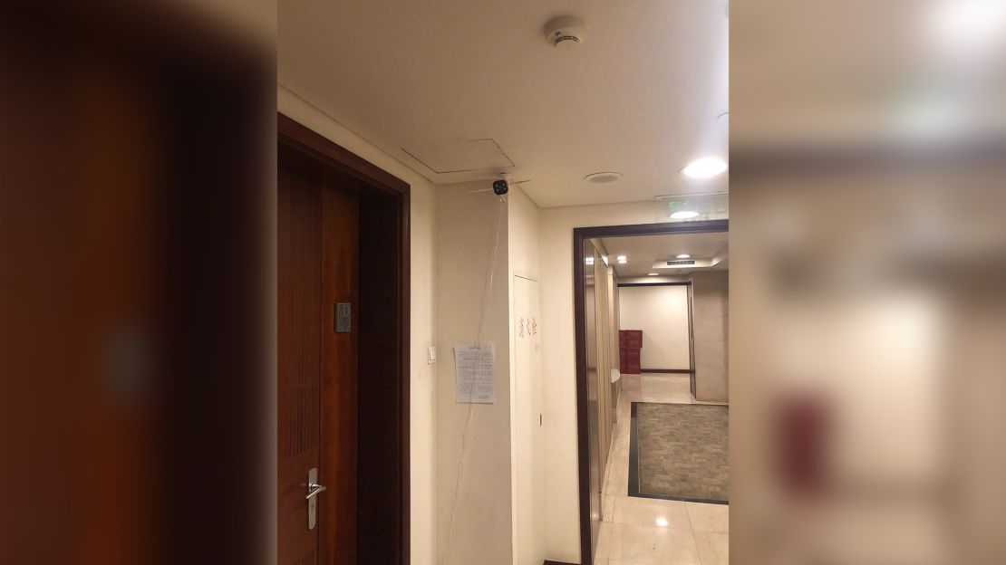 A surveillance camera was installed outside Ian Lahiffe's front door the morning after he returned to Beijing.