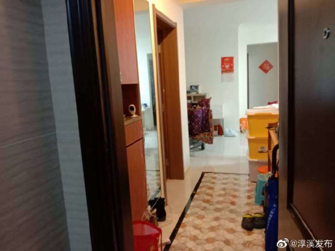 A photo released by the Chunxi government showed a camera standing on a cabinet inside an apartment. 