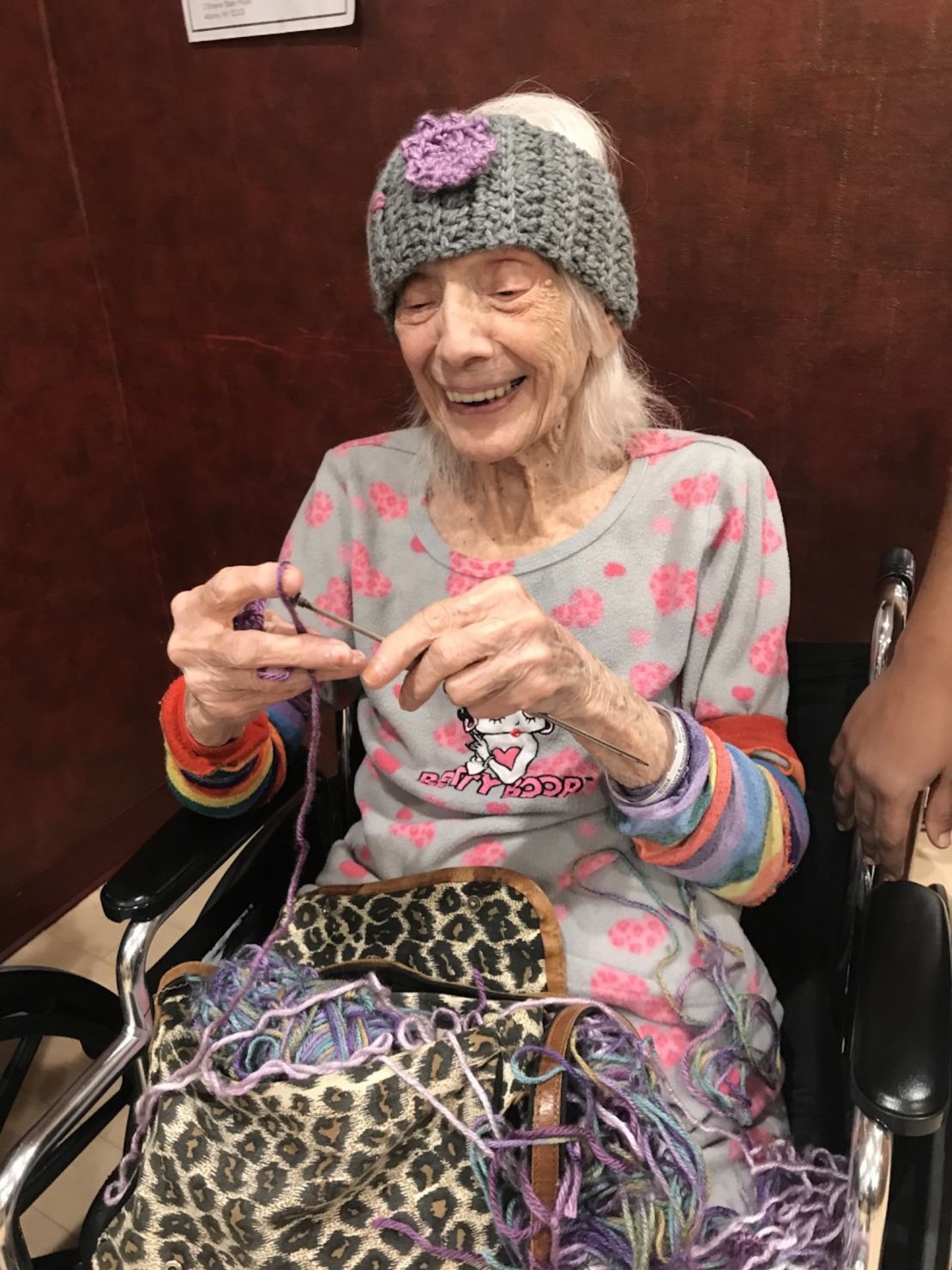 After beating coronavirus at 101 years old, Friedman started looking for some yarn so she could knit.