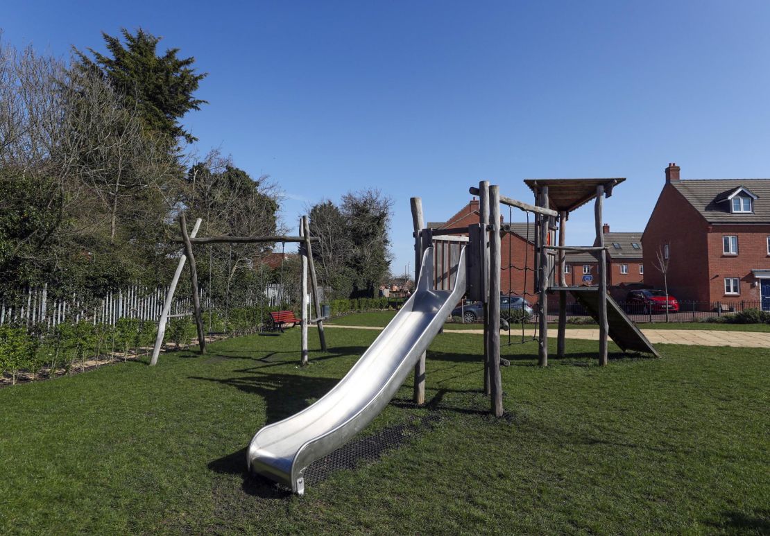 A park in Aylesbury, England, on March 24 after the government announced playgrounds were to close to enforce social distancing.