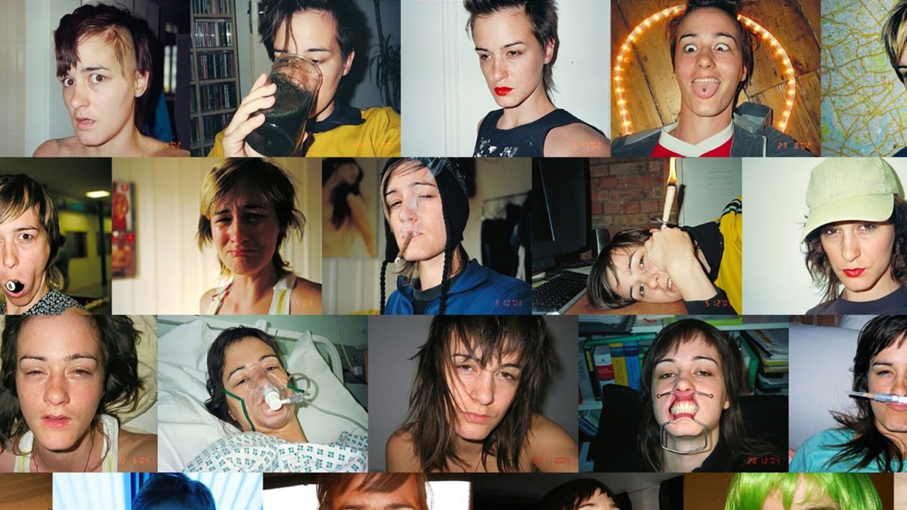 Photos from "Behind My Face" (1999-present) by Diana Scheunemann. Scheunemann has been taking a self-portrait every day since 1999.