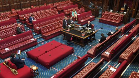 The UK House of Lords has implemented social distancing measures in the chamber during the coronavirus outbreak.